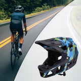 Maxbell Full Face Bike Helmet Ventilation Protection Gear Bicycle Helmet for Outdoor Blue