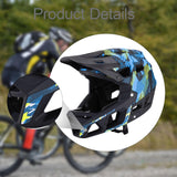 Maxbell Full Face Bike Helmet Ventilation Protection Gear Bicycle Helmet for Outdoor Blue