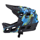 Maxbell Full Face Bike Helmet Equipment Supplies Portable Bicycle Helmet for Cycling Blue