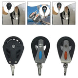 Maxbell Cable Pulley Wheel Single Swivel Block for Sailing Vessels Fitness Equipment Black