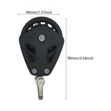 Maxbell Cable Pulley Wheel Single Swivel Block for Sailing Vessels Fitness Equipment Black