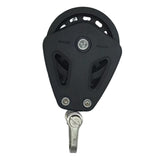 Maxbell Cable Pulley Wheel Single Swivel Block for Sailing Vessels Fitness Equipment Black