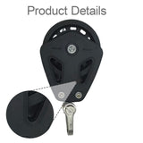 Maxbell Cable Pulley Wheel Single Swivel Block for Sailing Vessels Fitness Equipment Black