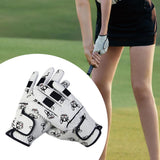 Maxbell Women Golf Gloves Breathable PU Mesh Anti Slip Grip Multipurpose Dog Printed Size S 18