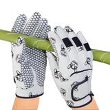Maxbell Women Golf Gloves Breathable PU Mesh Anti Slip Grip Multipurpose Dog Printed Size M 19