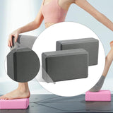 Maxbell 2x Yoga Blocks Anti Slip Yoga Prop Accessories for Indoor Sports Gym Fitness Gray