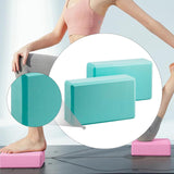 Maxbell 2x Yoga Blocks Anti Slip Yoga Prop Accessories for Indoor Sports Gym Fitness Light Blue