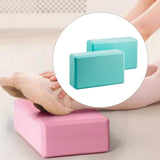 Maxbell 2x Yoga Blocks Anti Slip Yoga Prop Accessories for Indoor Sports Gym Fitness Light Blue