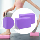 Maxbell 2x Yoga Blocks Anti Slip Yoga Prop Accessories for Indoor Sports Gym Fitness Purple