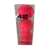 Maxbell 3Pcs Pickleball Balls 40 Holes for Outdoor Courts Sanctioned Tournament Play Rose Red