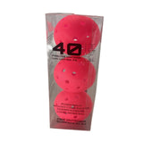 Maxbell 3Pcs Pickleball Balls 40 Holes for Outdoor Courts Sanctioned Tournament Play Rose Red
