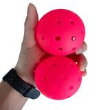 Maxbell 3Pcs Pickleball Balls 40 Holes for Outdoor Courts Sanctioned Tournament Play Rose Red