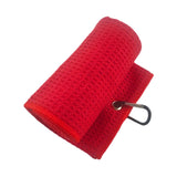 Maxbell Fold Golf Towel 30 Cmx30 cm Portable Outdoor Golfer Gift Golf Club Towel Red