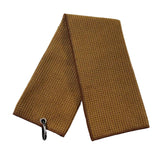 Maxbell Fold Golf Towel 30 Cmx30 cm Portable Outdoor Golfer Gift Golf Club Towel Brown