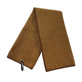 Maxbell Fold Golf Towel 30 Cmx30 cm Portable Outdoor Golfer Gift Golf Club Towel Brown