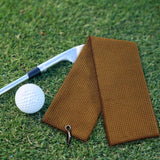 Maxbell Fold Golf Towel 30 Cmx30 cm Portable Outdoor Golfer Gift Golf Club Towel Brown