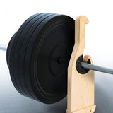 Maxbell Wood Barbell Loading Jack Stand Wear Resistant Anti Slip with Groove Bayonet