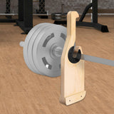 Maxbell Wood Barbell Loading Jack Stand Wear Resistant Anti Slip with Groove Bayonet