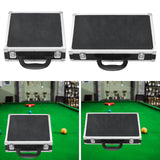 Maxbell Billiard Ball Storage Box Sports PU Leather Aluminum Pool Ball Carrying Case 25cmx25cmx7.5cm