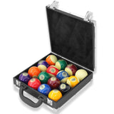 Maxbell Billiard Ball Storage Box Sports PU Leather Aluminum Pool Ball Carrying Case 25cmx25cmx7.5cm