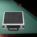 Maxbell Billiard Ball Storage Box Sports PU Leather Aluminum Pool Ball Carrying Case 25cmx25cmx7.5cm