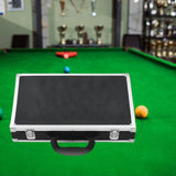 Maxbell Billiard Ball Storage Box Sports PU Leather Aluminum Pool Ball Carrying Case 36.5cmx23cmx7cm