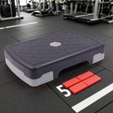 Maxbell Aerobic Exercise Step Fitness Equipment for Women Men Indoor Cardio Strength Gray Black