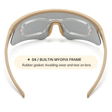 Maxbell Outdoor Goggles Hiking Sports Protector Non Slip Women Men Portable Anti Fog Khaki