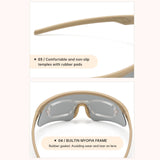 Maxbell Outdoor Goggles Hiking Sports Protector Non Slip Women Men Portable Anti Fog Khaki