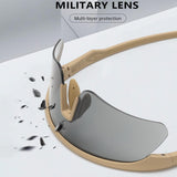 Maxbell Outdoor Goggles Hiking Sports Protector Non Slip Women Men Portable Anti Fog Khaki