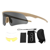 Maxbell Outdoor Goggles Hiking Sports Protector Non Slip Women Men Portable Anti Fog Khaki