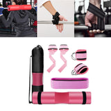 Maxbell Barbell Squat Pad Set Non Slip Bar Cushion for Lunges Workout Weight Lifting Pink
