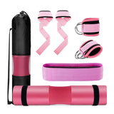 Maxbell Barbell Squat Pad Set Non Slip Bar Cushion for Lunges Workout Weight Lifting Pink