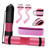 Maxbell Barbell Squat Pad Set Non Slip Bar Cushion for Lunges Workout Weight Lifting Pink
