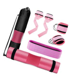 Maxbell Barbell Squat Pad Set Non Slip Bar Cushion for Lunges Workout Weight Lifting Pink