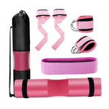 Maxbell Barbell Squat Pad Set Non Slip Bar Cushion for Lunges Workout Weight Lifting Pink