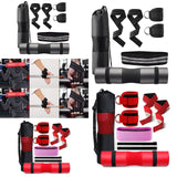 Maxbell Workout Straps Ankle Brace Set for Women Men Strength Training Booty Workout Black