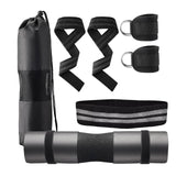 Maxbell Workout Straps Ankle Brace Set for Women Men Strength Training Booty Workout Black