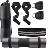 Maxbell Workout Straps Ankle Brace Set for Women Men Strength Training Booty Workout Black