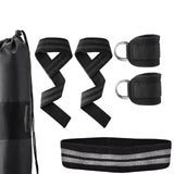 Maxbell Workout Straps Ankle Brace Set for Women Men Strength Training Booty Workout Black