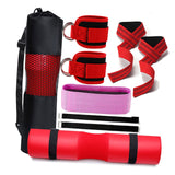 Maxbell Workout Straps Ankle Brace Set for Women Men Strength Training Booty Workout Red