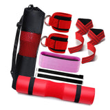 Maxbell Workout Straps Ankle Brace Set for Women Men Strength Training Booty Workout Red