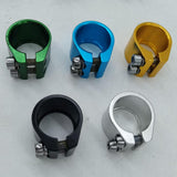 Maxbell Bicycle Seat Post Clamp Easy Installation 1.13 inch Road Bike Seatpost Clamp Black