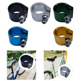 Maxbell Bicycle Seat Post Clamp Easy Installation 1.13 inch Road Bike Seatpost Clamp Black