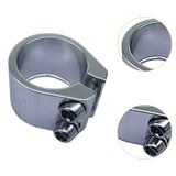 Maxbell Bicycle Seat Post Clamp Easy Installation 1.13 inch Road Bike Seatpost Clamp Silver