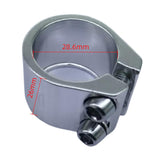 Maxbell Bicycle Seat Post Clamp Easy Installation 1.13 inch Road Bike Seatpost Clamp Silver