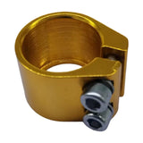Maxbell Bicycle Seat Post Clamp Easy Installation 1.13 inch Road Bike Seatpost Clamp Gold