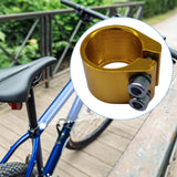 Maxbell Bicycle Seat Post Clamp Easy Installation 1.13 inch Road Bike Seatpost Clamp Gold