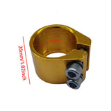 Maxbell Bicycle Seat Post Clamp Easy Installation 1.13 inch Road Bike Seatpost Clamp Gold
