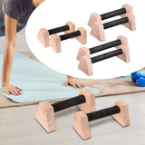 Maxbell 2x Push up Stands Wooden Upper Body Strength Training Home Fitness Equipment 20cm